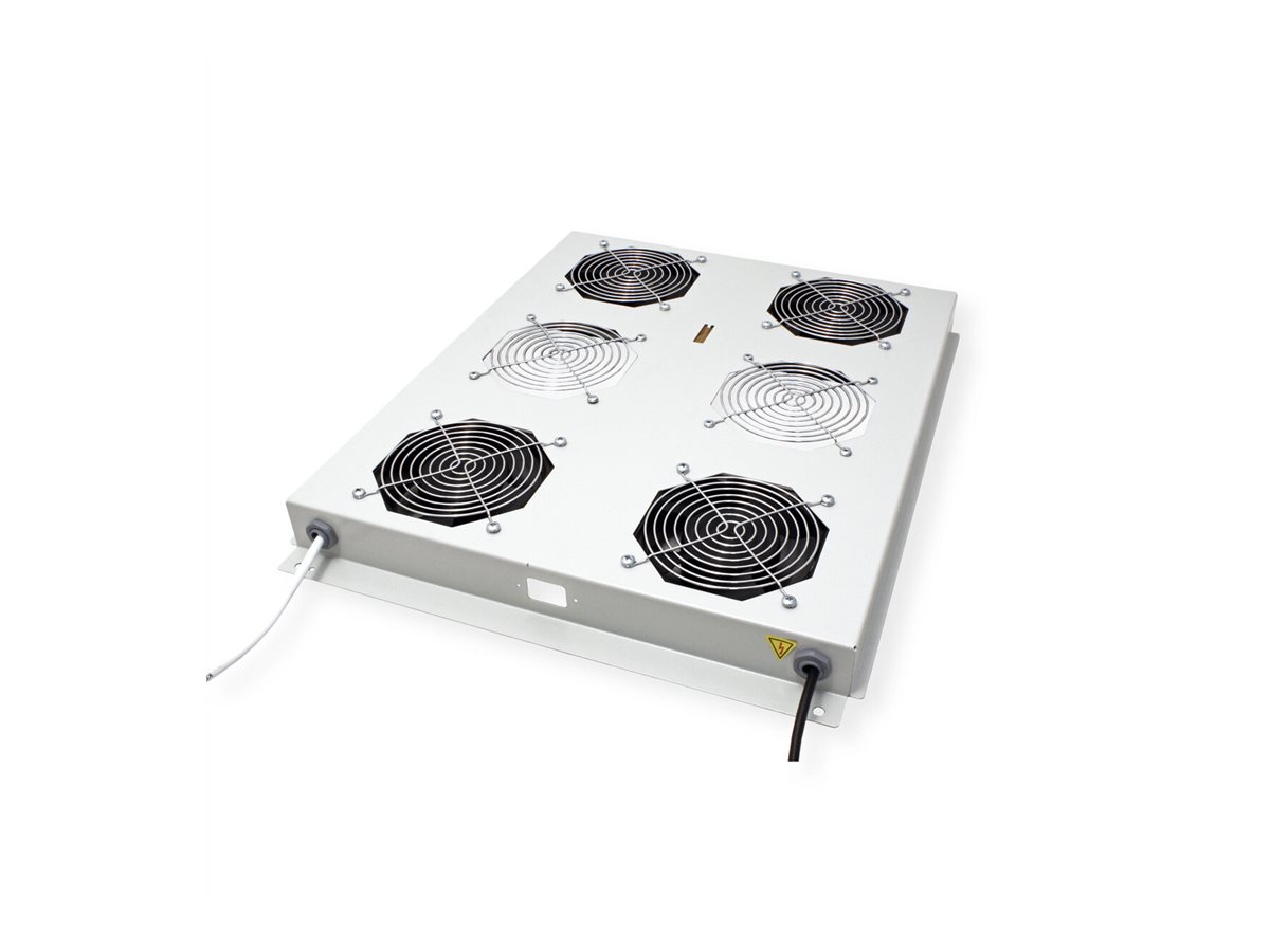 ROLINE Rack-L�fter - 4 Ventilatoren, mit Thermostat - auf Dach montierbar - RAL 7035, Hellgrau - 48.3 cm (19)
