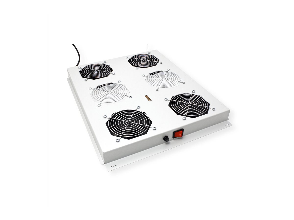 ROLINE Rack-L�fter - 4 Ventilatoren, mit Thermostat - auf Dach montierbar - RAL 7035, Hellgrau - 48.3 cm (19)