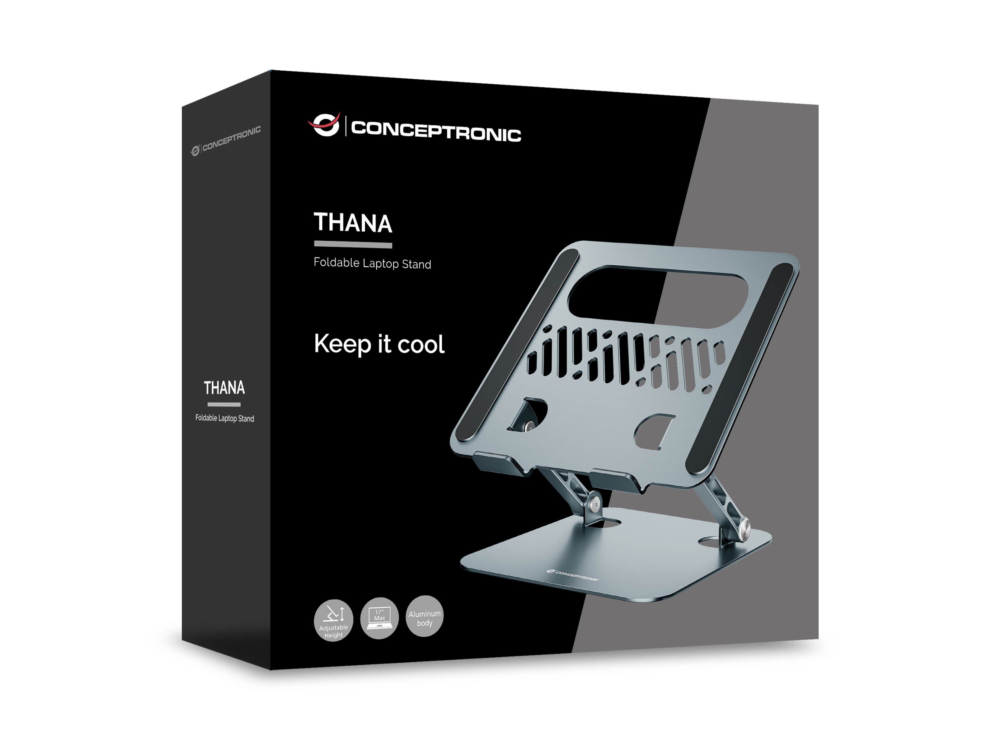 Conceptronic THANA10G Support de livres Supports de Laptop Gris 43,2 cm (17)