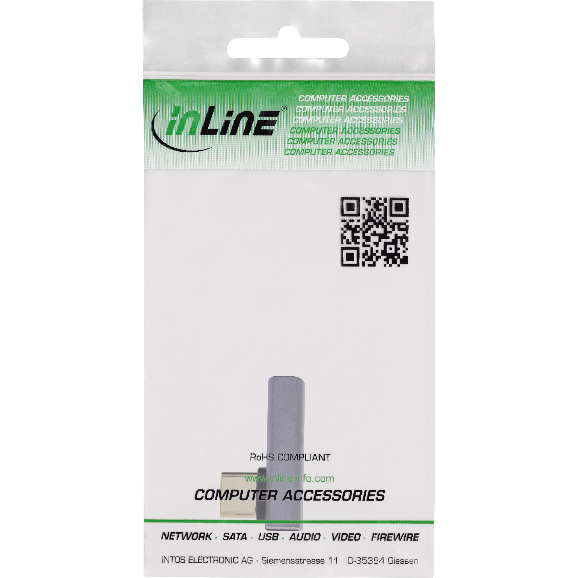 InLine Adattatore USB4, spina/presa USB-C verticale angolata a destra/sinistra
