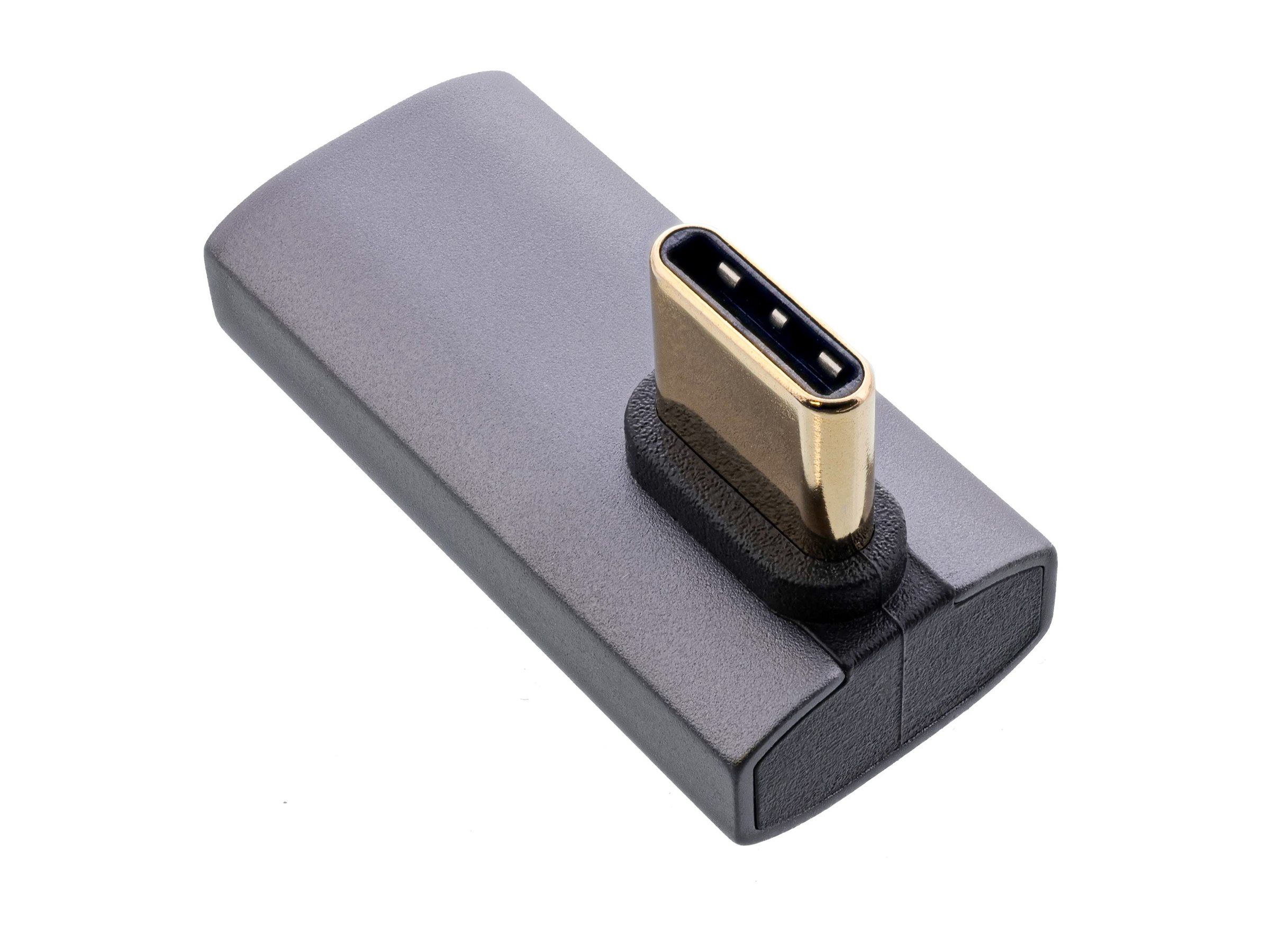 InLine Adattatore USB4, spina/presa USB-C verticale angolata a destra/sinistra