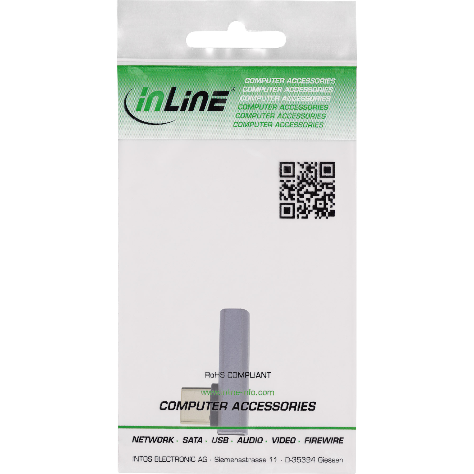 InLine Adattatore USB4, spina/presa USB-C verticale angolata a destra/sinistra