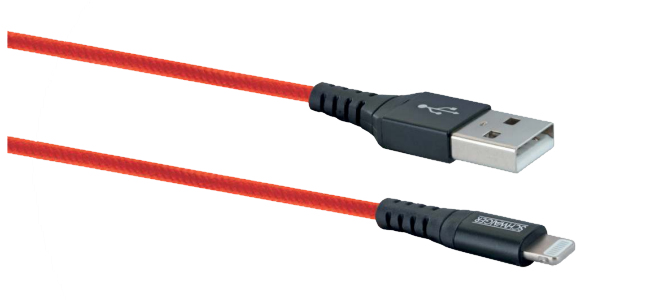 Schwaiger LPRO410 501 c�ble de t�l�phone portable Rouge 1,2 m USB A Lightning