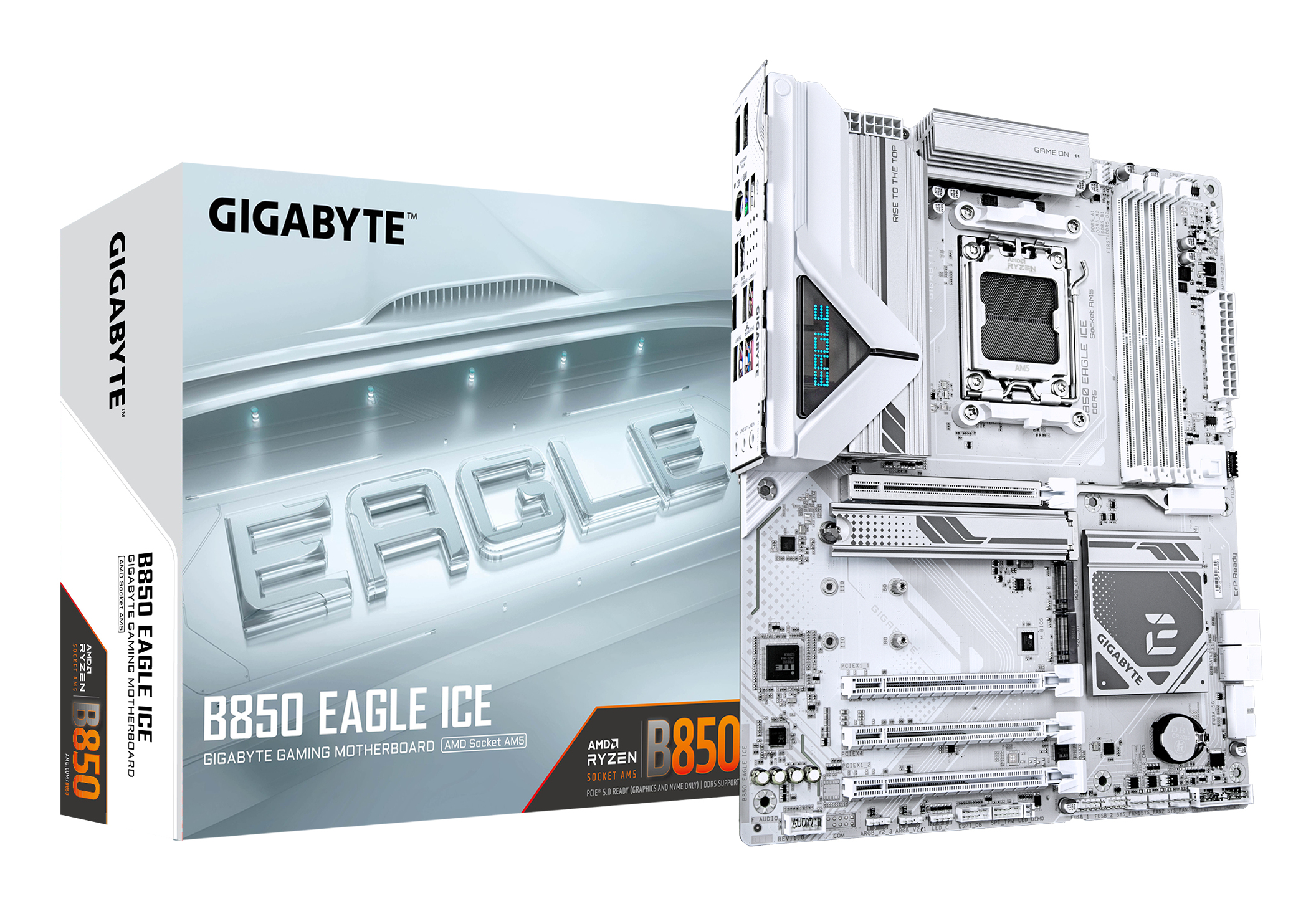 Gigabyte B850 EAGLE WIFI7 ICE AM5 1xDP 1xHDMI - AMD Sockel AM5 (Ryzen Zen4) - ATX