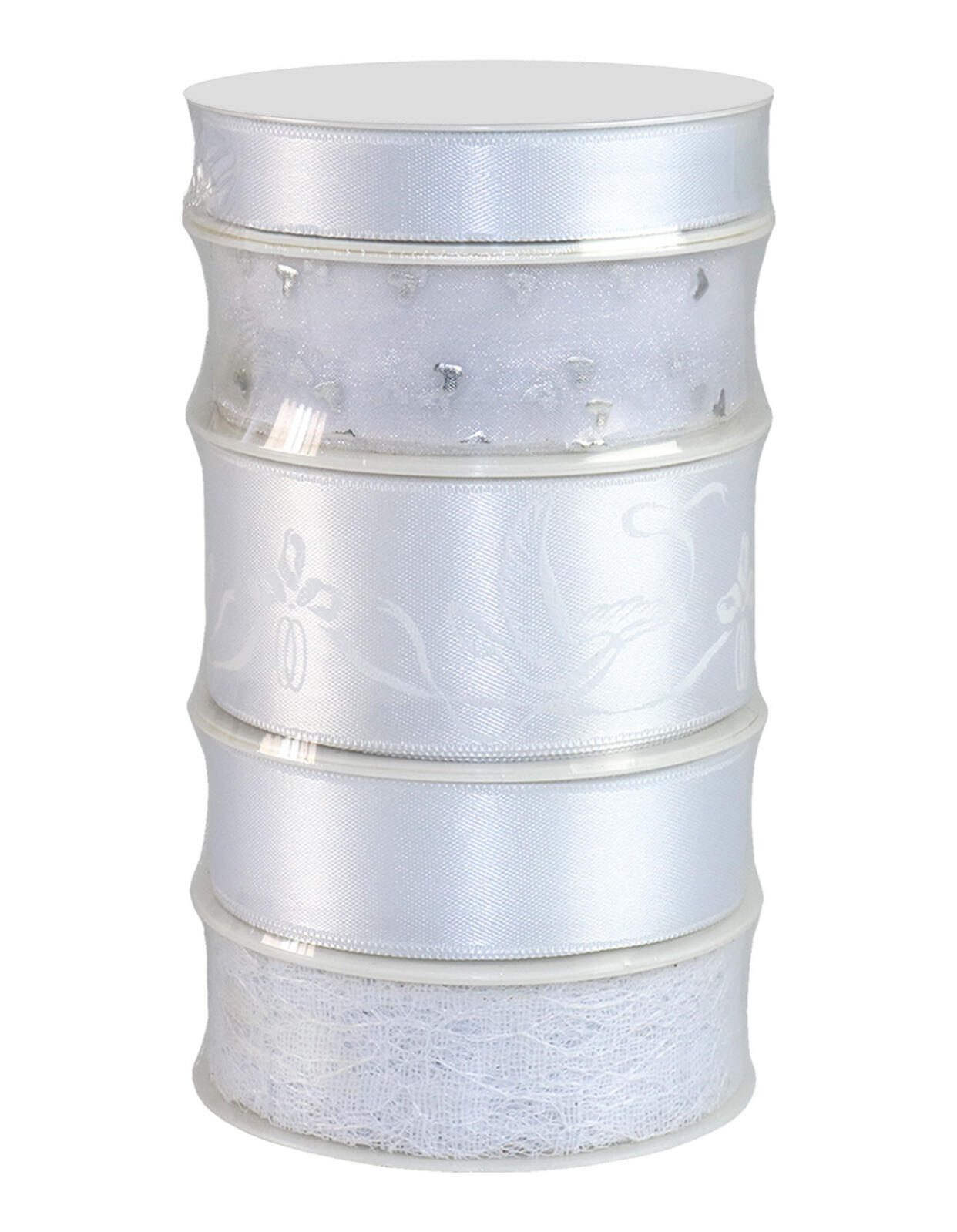 C.E. Pattberg Geschenkband Hochzeit satiniert wei 15.0/25.0/40.0 mm x 5x 3.0m