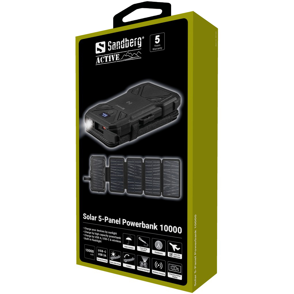 Sandberg Solar 5-Panel Powerbank 10000