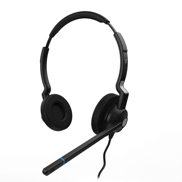 V7 Micro-casque filaire binaural QD pour centre d appels