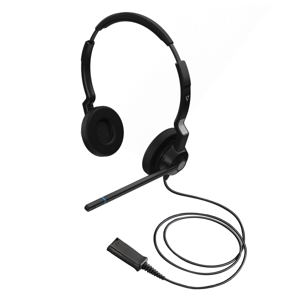 V7 Micro-casque filaire binaural QD pour centre d appels