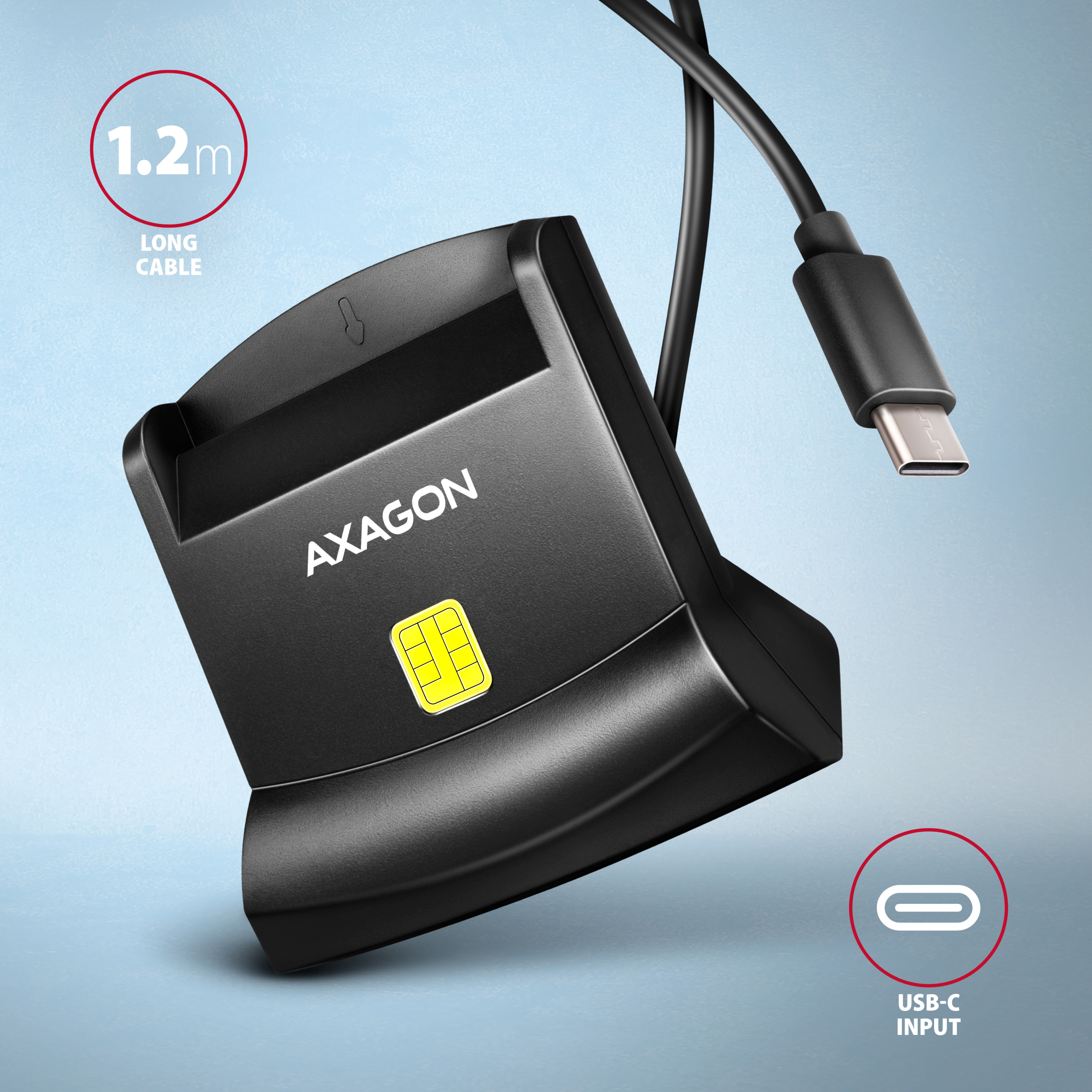 Axagon CRE-SM4NC lecteur de cartes � puce Int�rieure USB USB 2.0 Noir