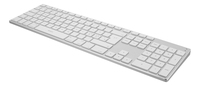 Deltaco TB-402 - Volle Gre (100%) - Verkabelt & Kabellos - USB + Bluetooth - Halbmechanischer Schlsselschalter - QWERTY - Silber - Wei