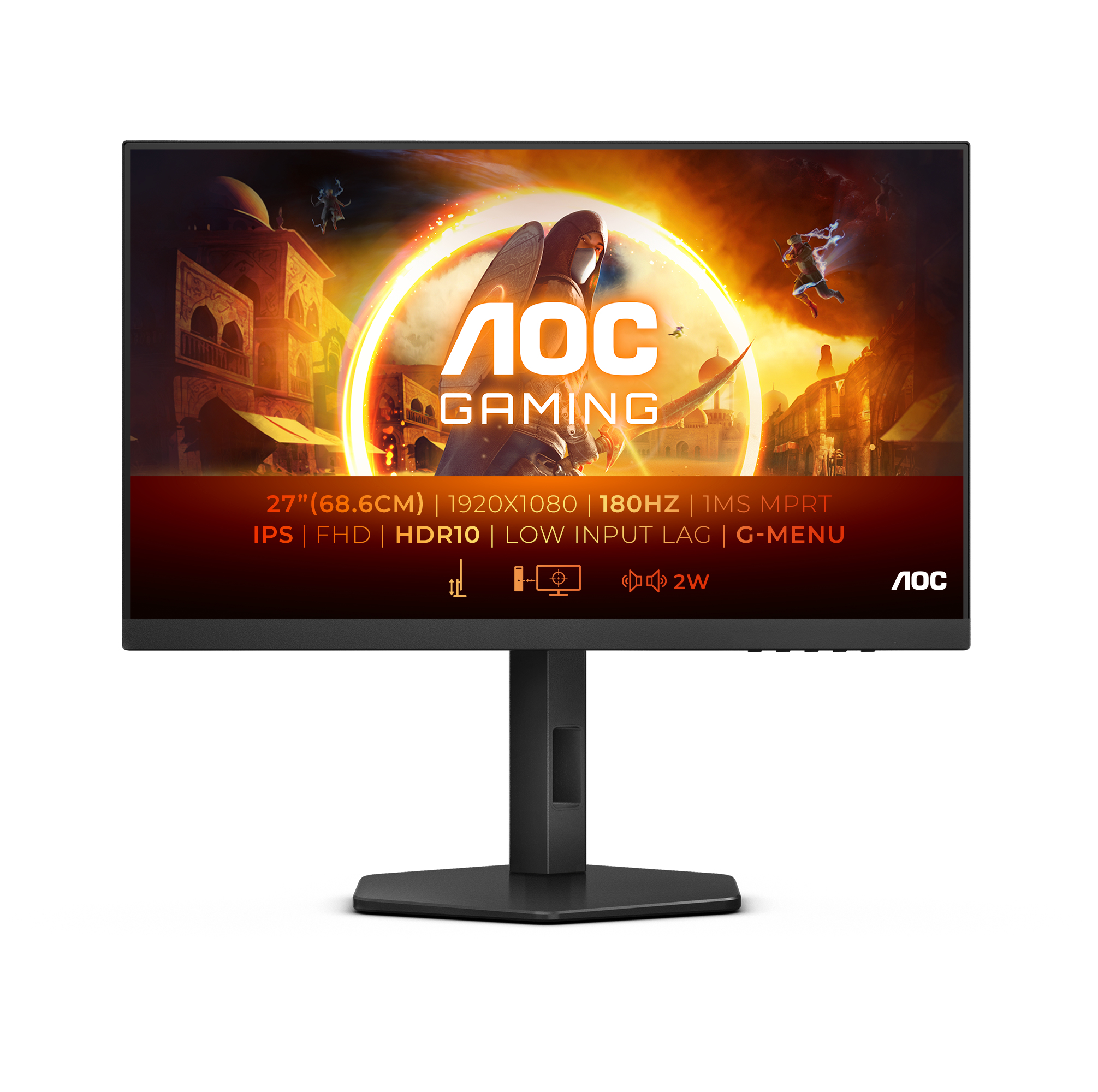 AOC 27G4X 27 IPS Monitor 1920 x 1080 100Hz 4ms 1x HDMI USB-C 2x USB 3.2 - 27 - 4 ms