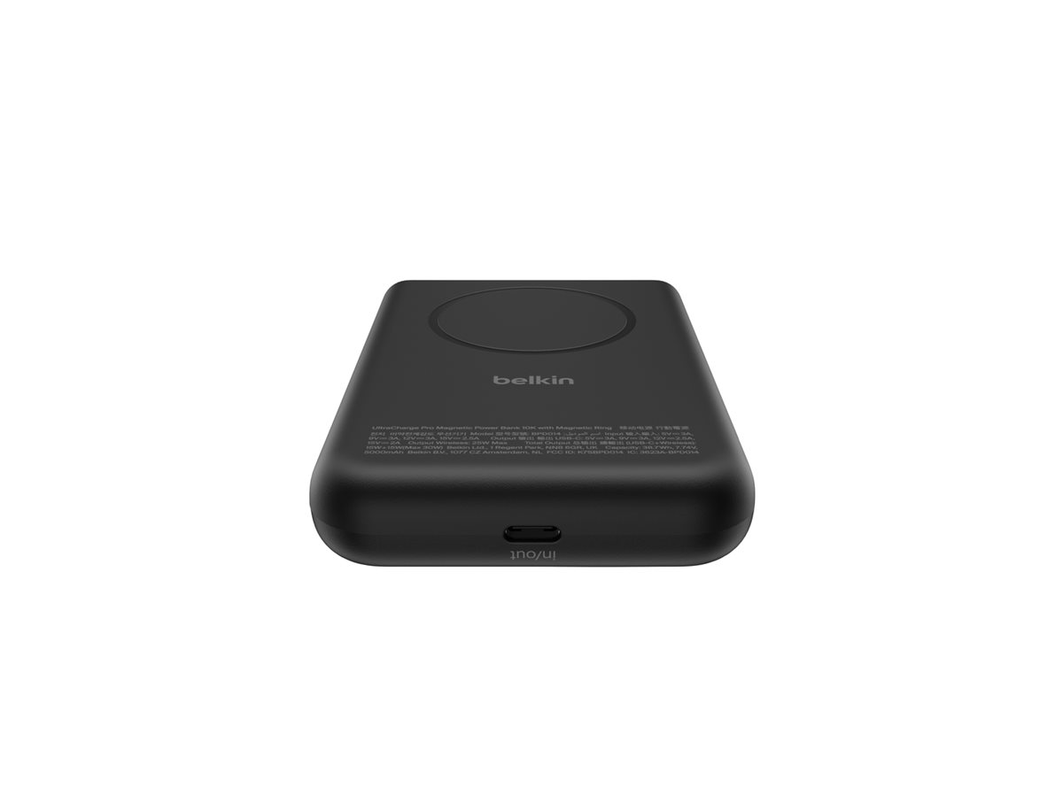 Belkin UltraCharge Pro - Induktive Power Bank - mit magnetischem Ring - 10000 mAh - 25 watt - Fast Charge (magnetisch, USB-C)