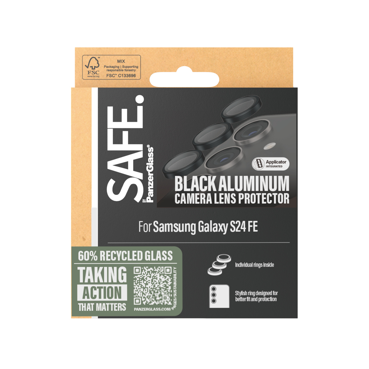 PanzerGlass SAFE. by  Camera Lens Protector Black Samsung Galaxy S24 FE