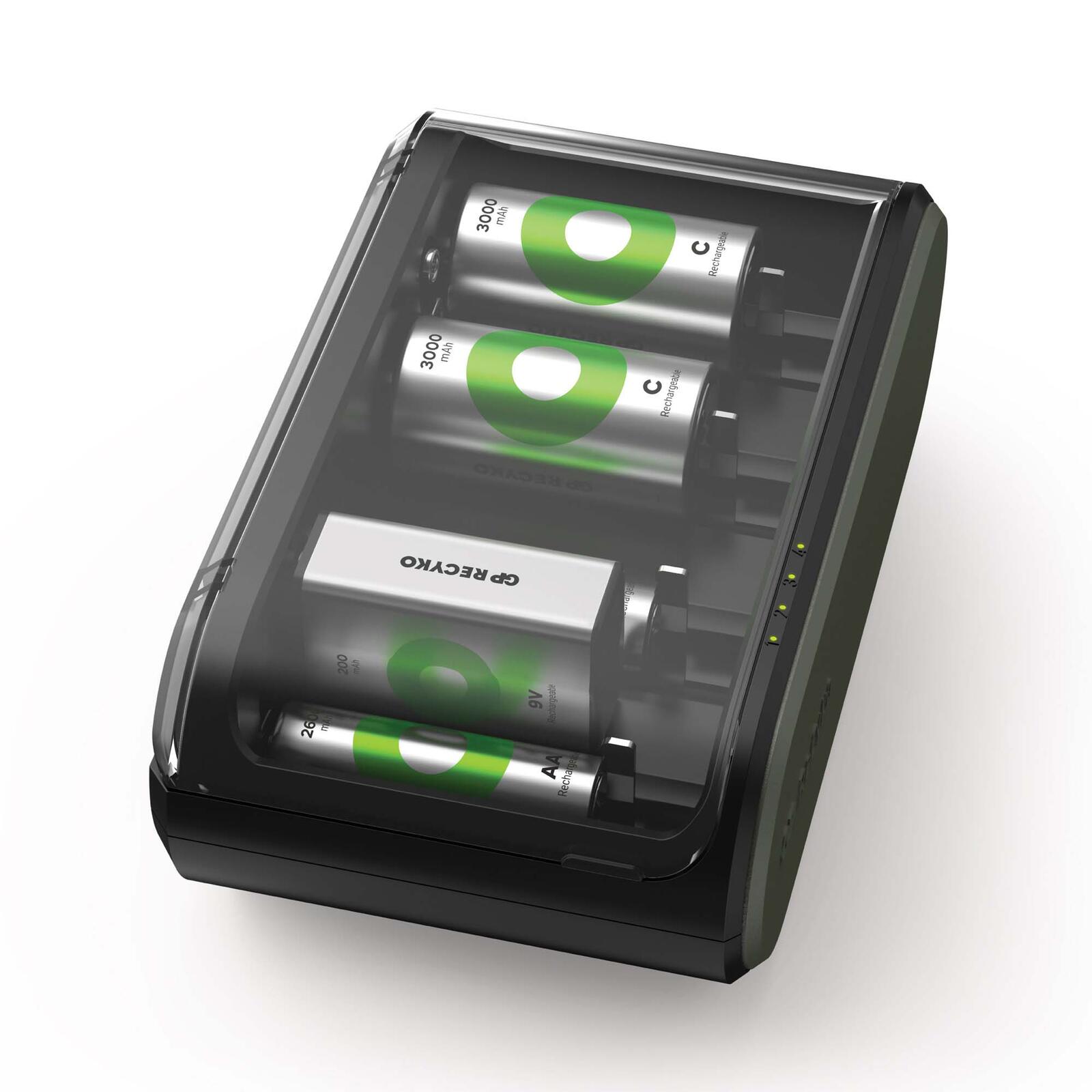 GP Battery B631 Universell Rundzellen-Ladegert NiMH 9 V Block Micro AAA Mignon AA