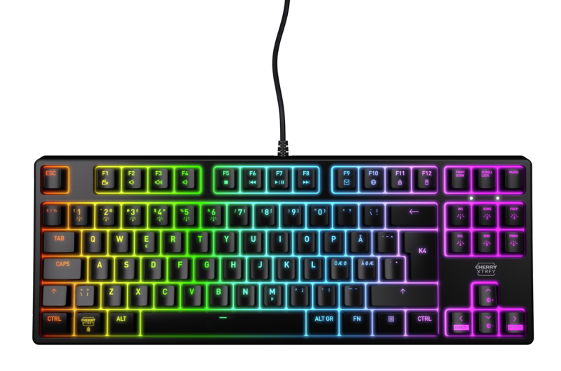 CHERRY XTRFY K4V2 RGB TKL clavier Gaming USB QWERTY Portuguais Noir