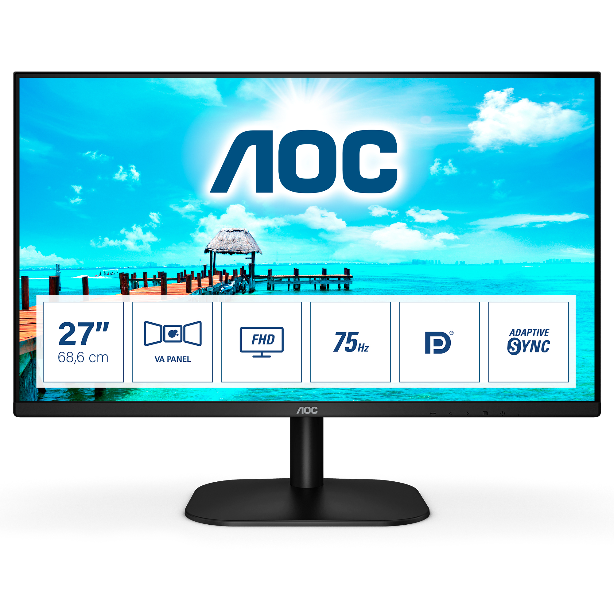 AOC B2 27B2QAM computer monitor 68.6 cm (27) 1920 x 1080 pixels Full HD LED Black