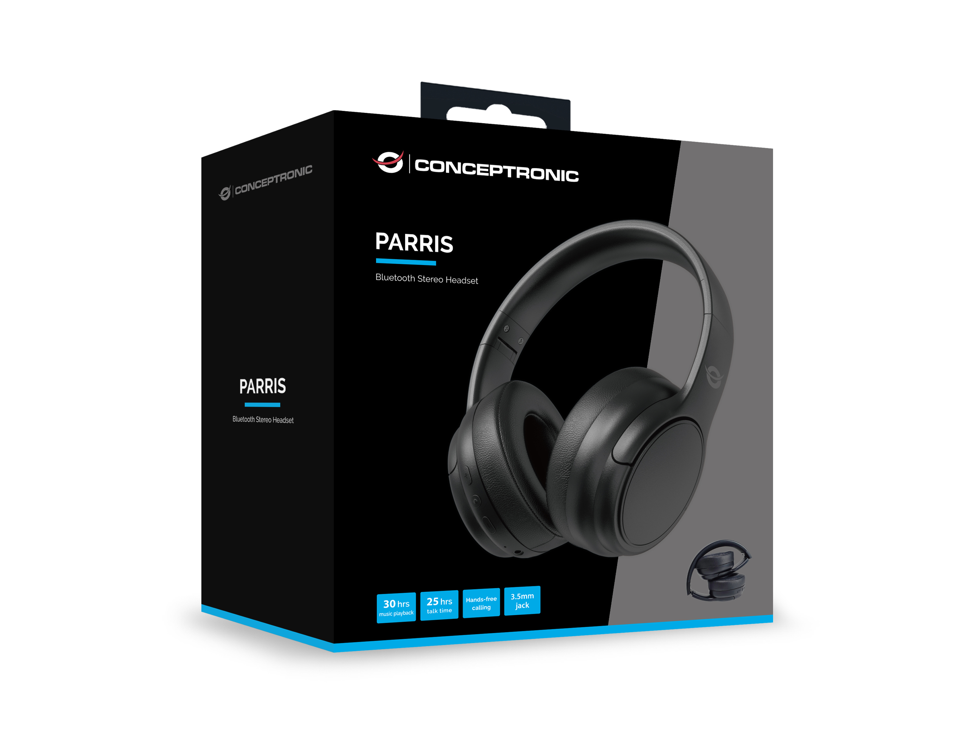 Conceptronic PARRIS03B auricular y casco Auriculares Inalmbrico y almbrico Diadema Llamadas/Msica Bluetooth Negro