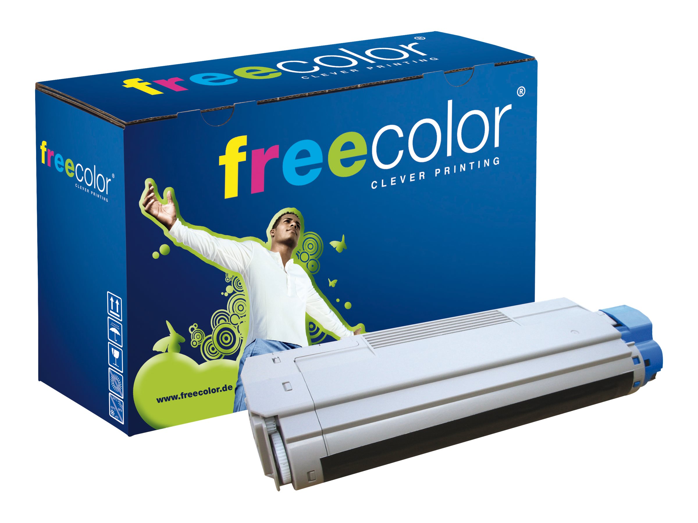 freecolor Schwarz - kompatibel - Tonerpatrone (Alternative zu: OKI 43865708)