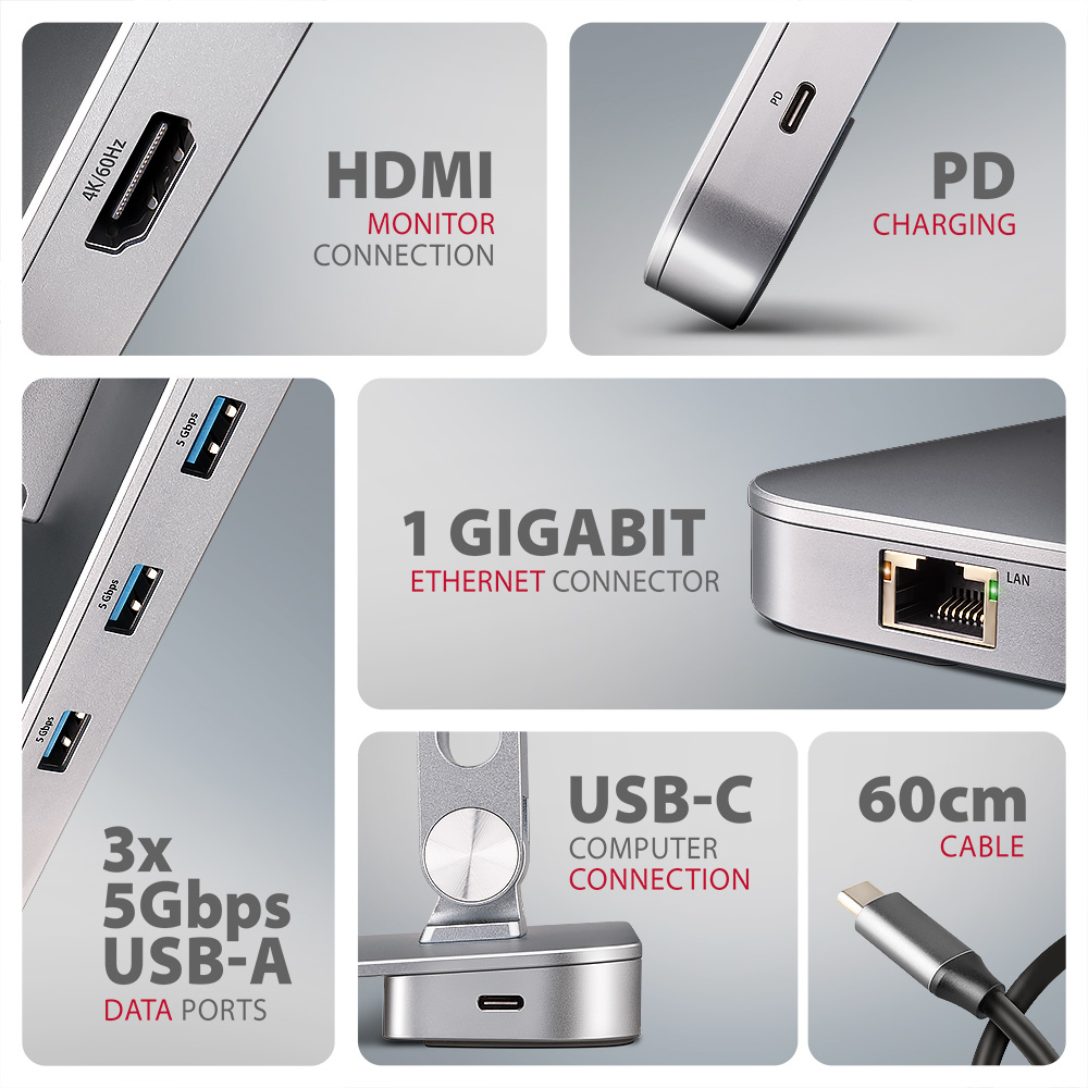 Axagon Nicht kategorisiert Cablato USB 3.2 Gen 1 (3.1 Gen 1) Type-C Argento
