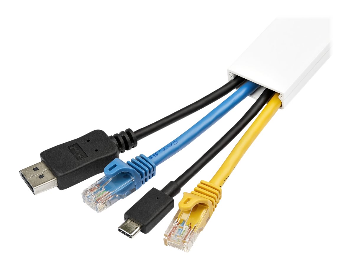 StarTech.com Canaleta Slida de Gestn de Cableado con Cinta Adhesiva y Tapa, 32 mm An x 11 mm Al - 1 m Lar, Cubierta de PVC o Conducto de Pared para Cables de Red o Alimentacin - Para un Mximo de 12 Cables - UL
