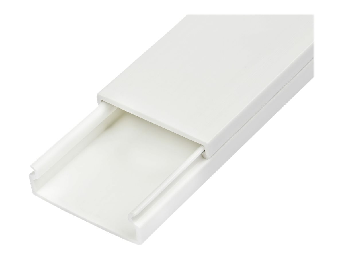 StarTech.com Canaleta Slida de Gestn de Cableado con Cinta Adhesiva y Tapa, 32 mm An x 11 mm Al - 1 m Lar, Cubierta de PVC o Conducto de Pared para Cables de Red o Alimentacin - Para un Mximo de 12 Cables - UL