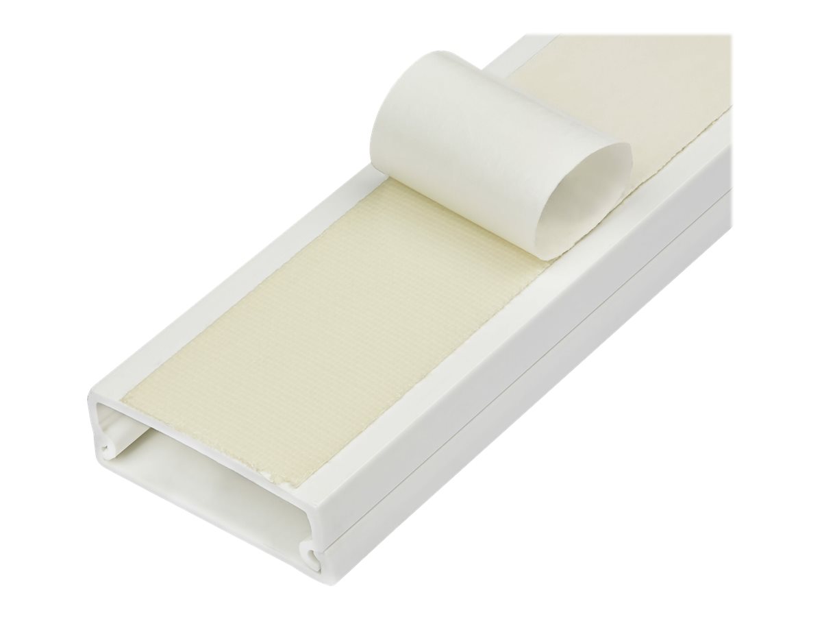 StarTech.com Canaleta Slida de Gestn de Cableado con Cinta Adhesiva y Tapa, 32 mm An x 11 mm Al - 1 m Lar, Cubierta de PVC o Conducto de Pared para Cables de Red o Alimentacin - Para un Mximo de 12 Cables - UL