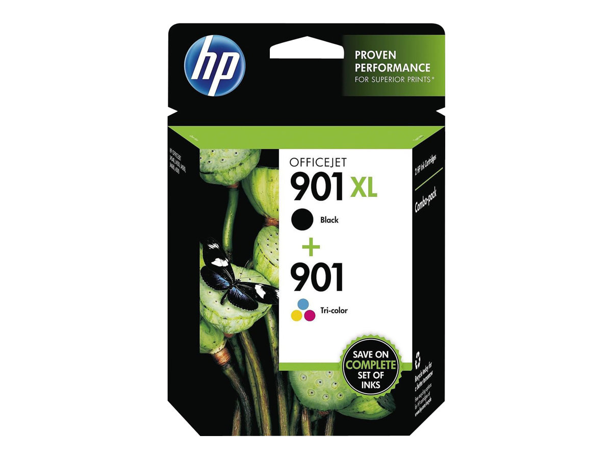 HP 901XL/901 Combo-pack - 2er-Pack - Hohe Ergiebigkeit - Schwarz, Farbe (Cyan, Magenta, Gelb)