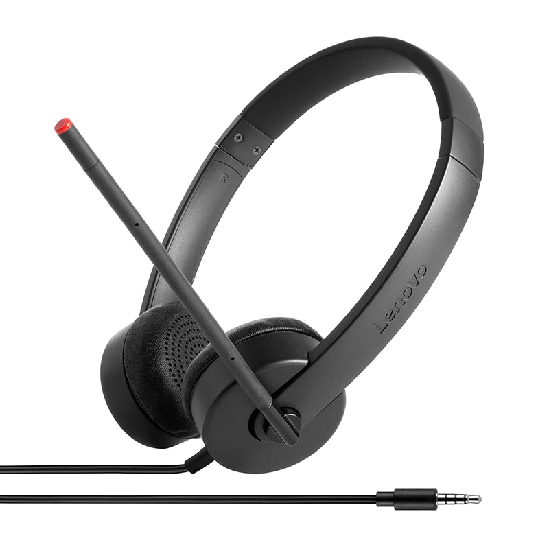 Lenovo Stereo Analog Casque Avec fil Arceau Bureau/Centre dappels Noir