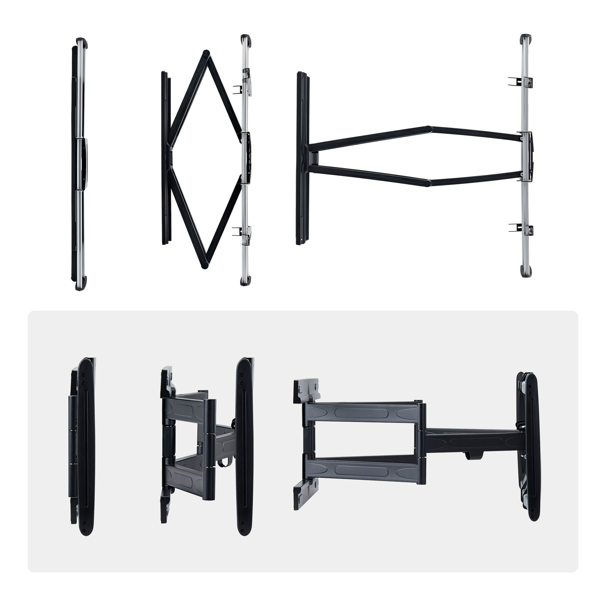 StarTech.com Ultra-Slim Articulating TV Wall Mount for up to 65-inch and 99lb/45kg Flat Screens, VESA 600x400, TAA-Compliant Low-Profile Bracket