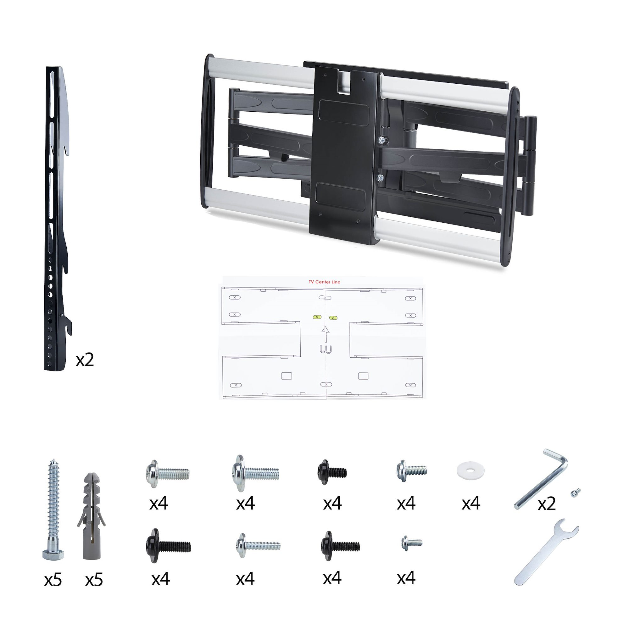 StarTech.com Ultra-Slim Articulating TV Wall Mount for up to 65-inch and 99lb/45kg Flat Screens, VESA 600x400, TAA-Compliant Low-Profile Bracket