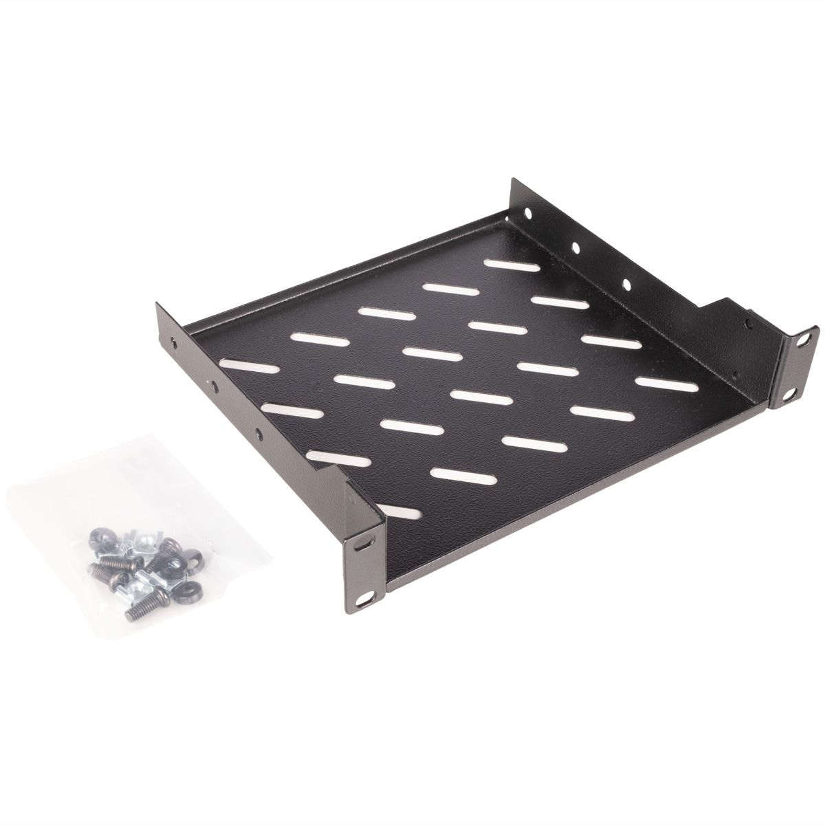 ROLINE Rack - Regal - Tiefe 200 mm - RAL 9005, Jet Black - 1U - 25.4 cm (10)
