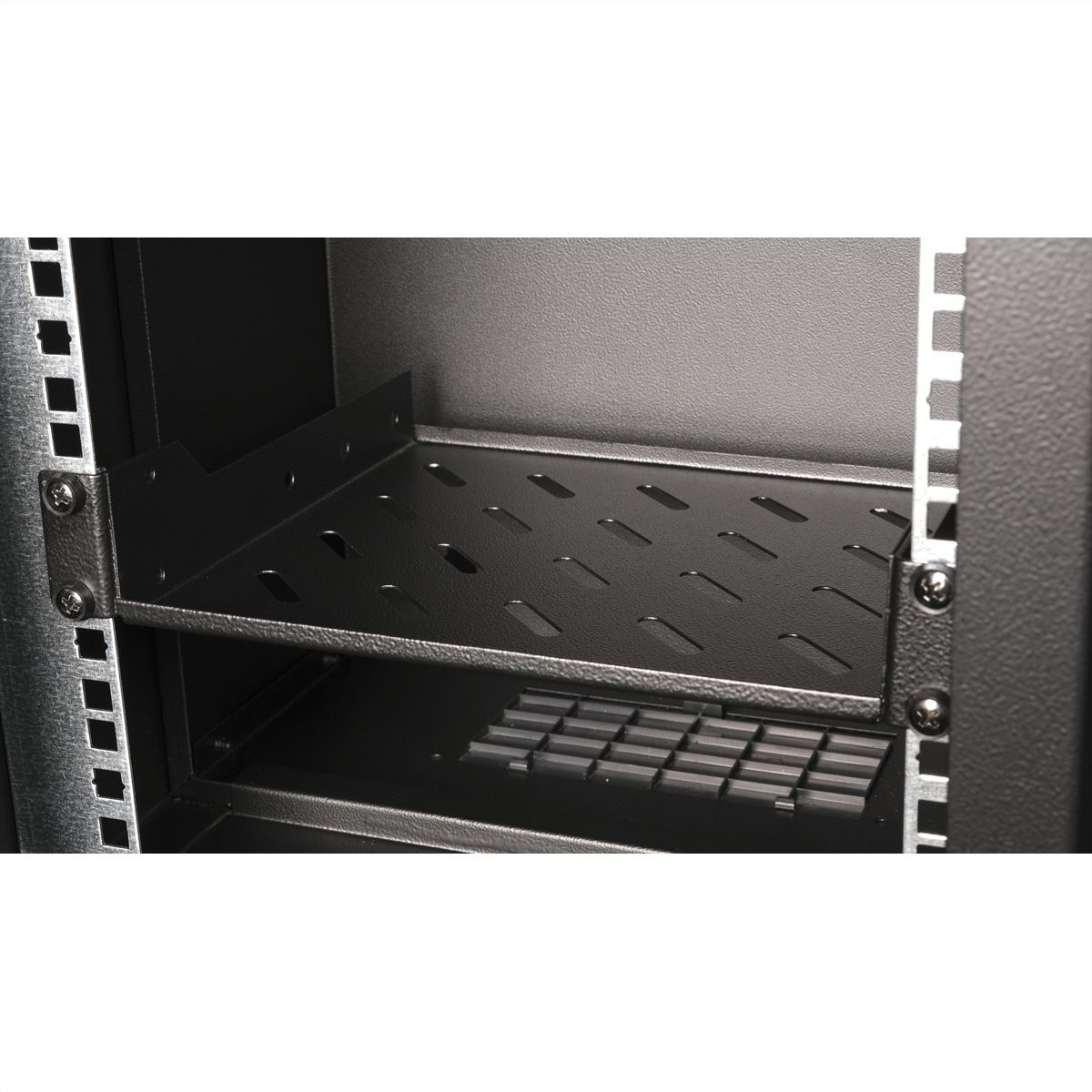 ROLINE Rack - Regal - Tiefe 200 mm - RAL 9005, Jet Black - 1U - 25.4 cm (10)