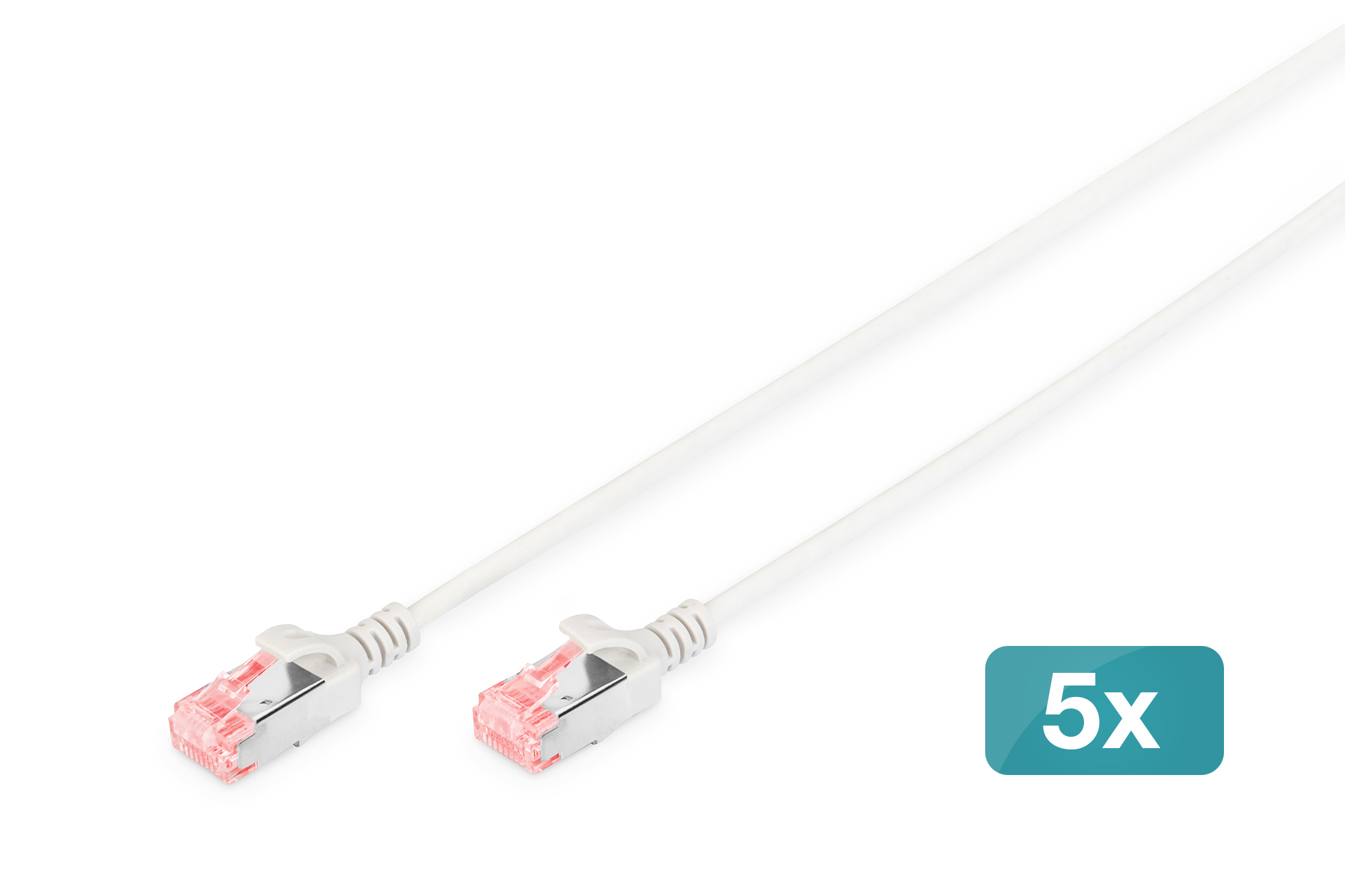 Digitus Cavo patch slim CAT 6 U/FTP, 5 pezzi