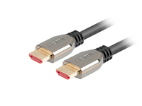 Lanberg CA-HDMI-30CU-0010-BK - 1 m - HDMI Typ A (Standard) - HDMI Typ A (Standard) - 48 Gbit/s - Schwarz - Silber