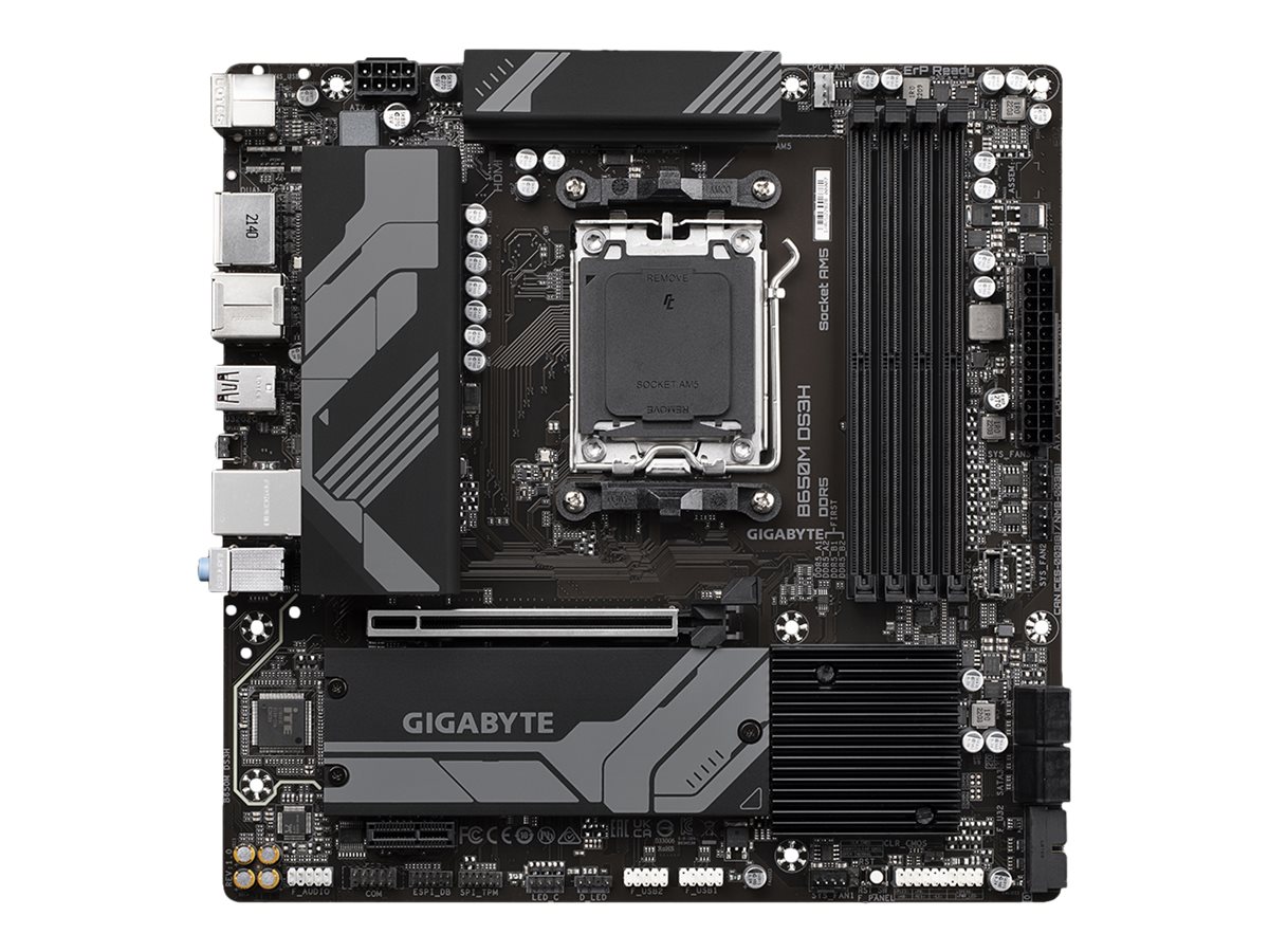Gigabyte B650M DS3H - 1.0 - Motherboard - micro ATX - Socket AM5 - AMD B650 Chipsatz - USB 3.2 Gen 1, USB 3.2 Gen 2, USB-C 3.2 Gen2 - 2.5 Gigabit LAN - Onboard-Grafik (CPU erforderlich)