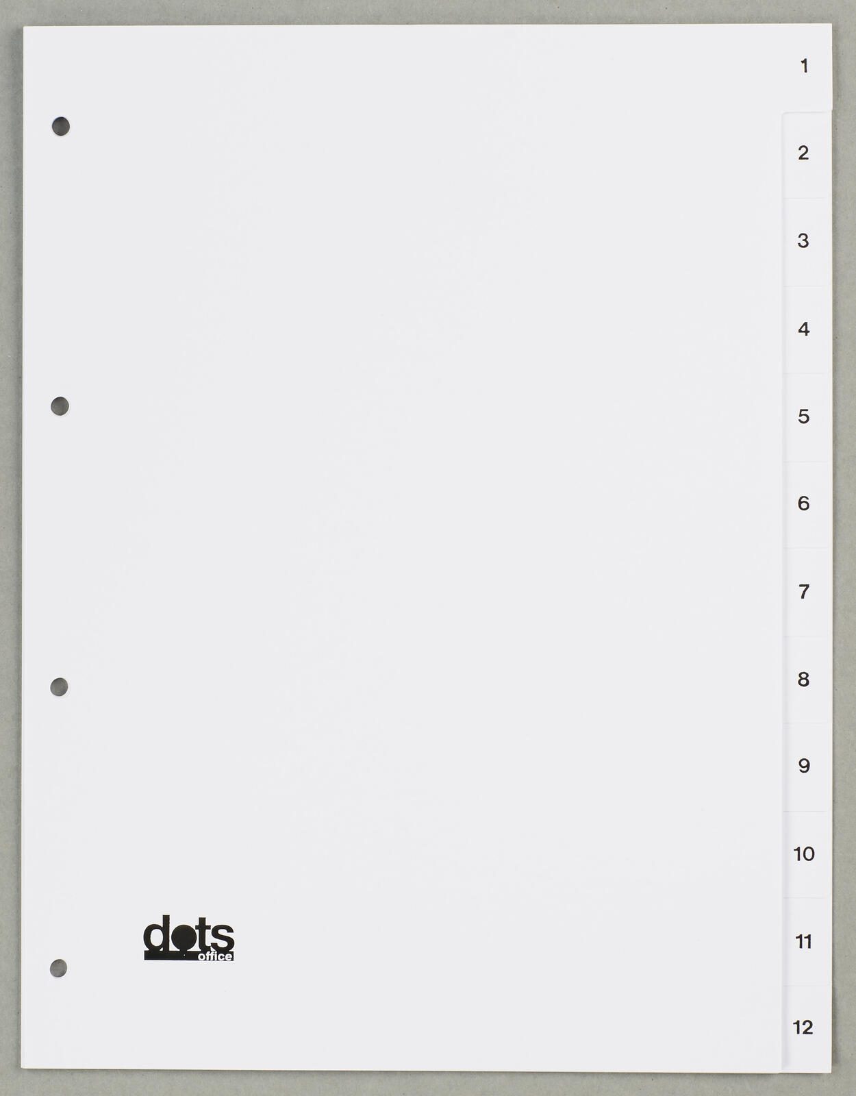 dots 5 Ordnerregister DIN A4 Vollformat 1-12 wei 12-teilig