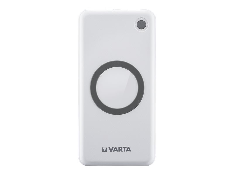 Varta Induktives Ladepad / Powerbank - Li-Pol - 10000 mAh - 18 Watt - 3 A - QC 3.0, PD - 3 Ausgabeanschlussstellen (USB, USB-C)