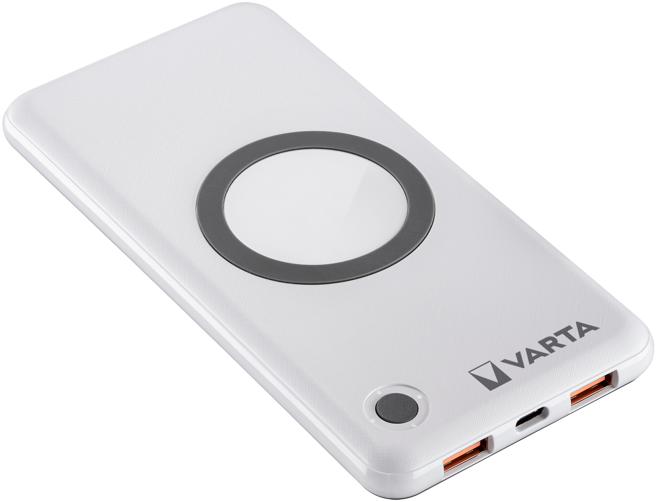 Varta Induktives Ladepad / Powerbank - Li-Pol - 10000 mAh - 18 Watt - 3 A - QC 3.0, PD - 3 Ausgabeanschlussstellen (USB, USB-C)