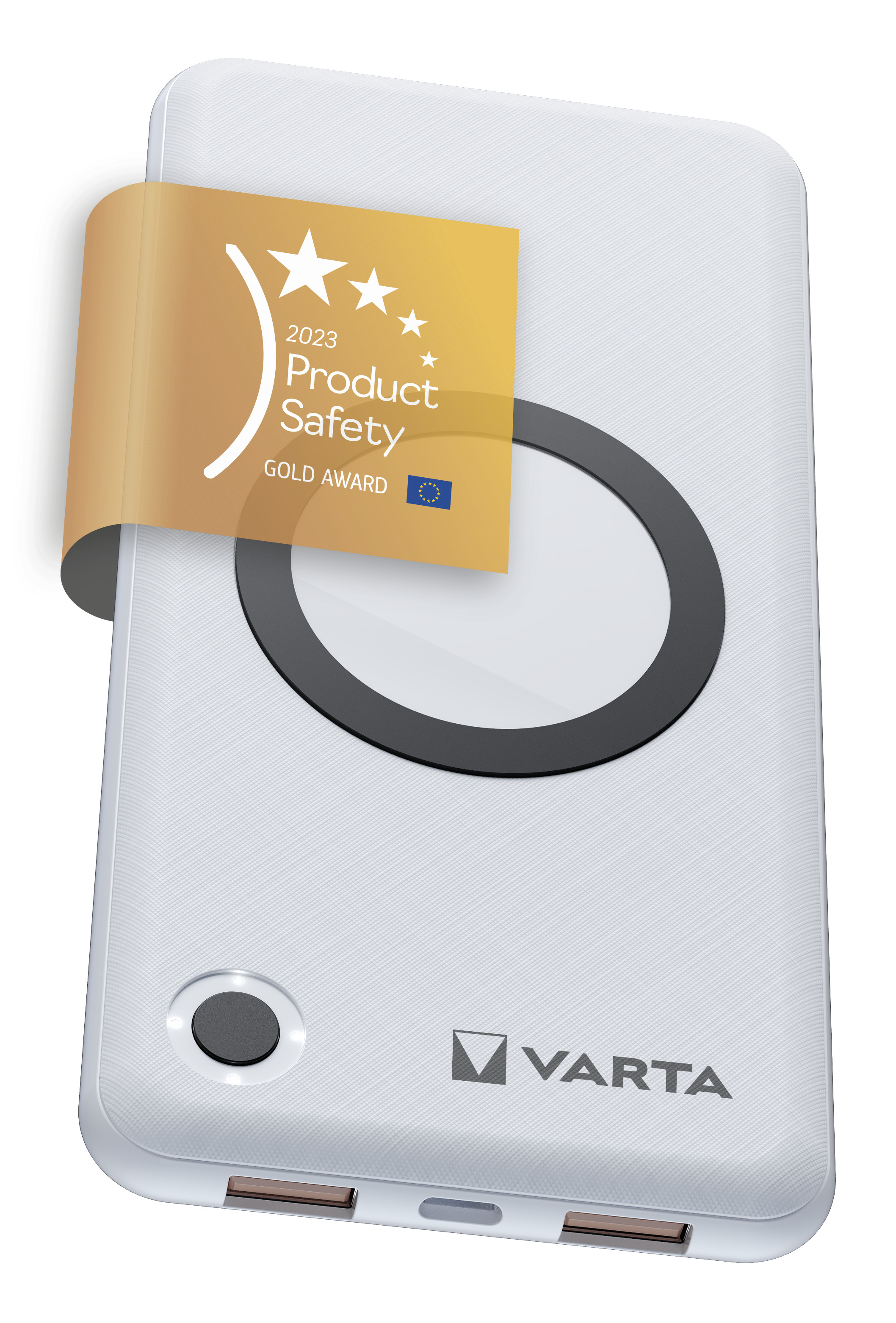Varta Induktives Ladepad / Powerbank - Li-Pol - 10000 mAh - 18 Watt - 3 A - QC 3.0, PD - 3 Ausgabeanschlussstellen (USB, USB-C)