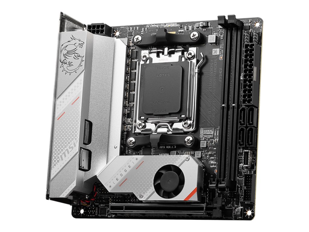 MSI MPG B650I EDGE WIFI - Motherboard - Mini-ITX - Socket AM5 - AMD B650 Chipsatz - USB 3.2 Gen 2, USB-C 3.2 Gen2, USB 3.2 Gen 1, USB-C 3.2 Gen 2x2 - 2.5 Gigabit LAN, Wi-Fi 6, Bluetooth - Onboard-Grafik (CPU erforderlich)