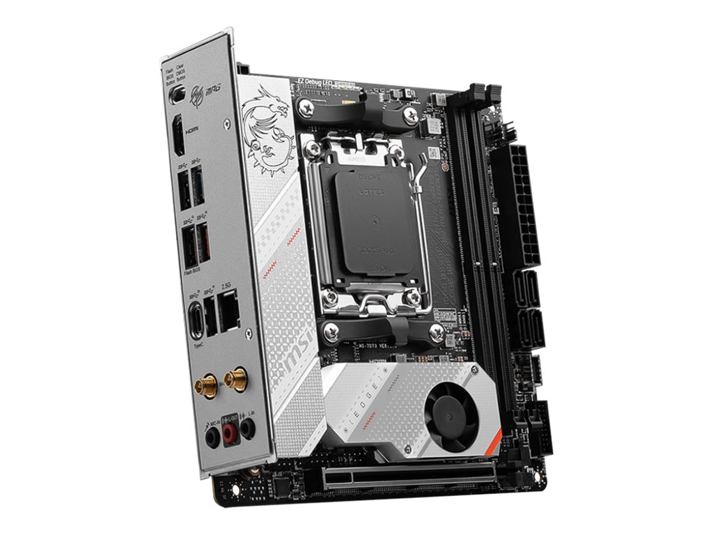 MSI MPG B650I EDGE WIFI - Motherboard - Mini-ITX - Socket AM5 - AMD B650 Chipsatz - USB 3.2 Gen 2, USB-C 3.2 Gen2, USB 3.2 Gen 1, USB-C 3.2 Gen 2x2 - 2.5 Gigabit LAN, Wi-Fi 6, Bluetooth - Onboard-Grafik (CPU erforderlich)