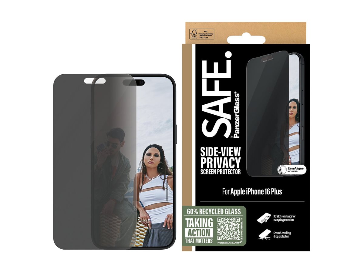 PanzerGlass SAFE. by � 2-Way Privacy Screen Protector iPhone 16 Plus | 15 Plus | Ultra-Wide Fit Pellicola proteggischermo trasparente Apple 1 pz