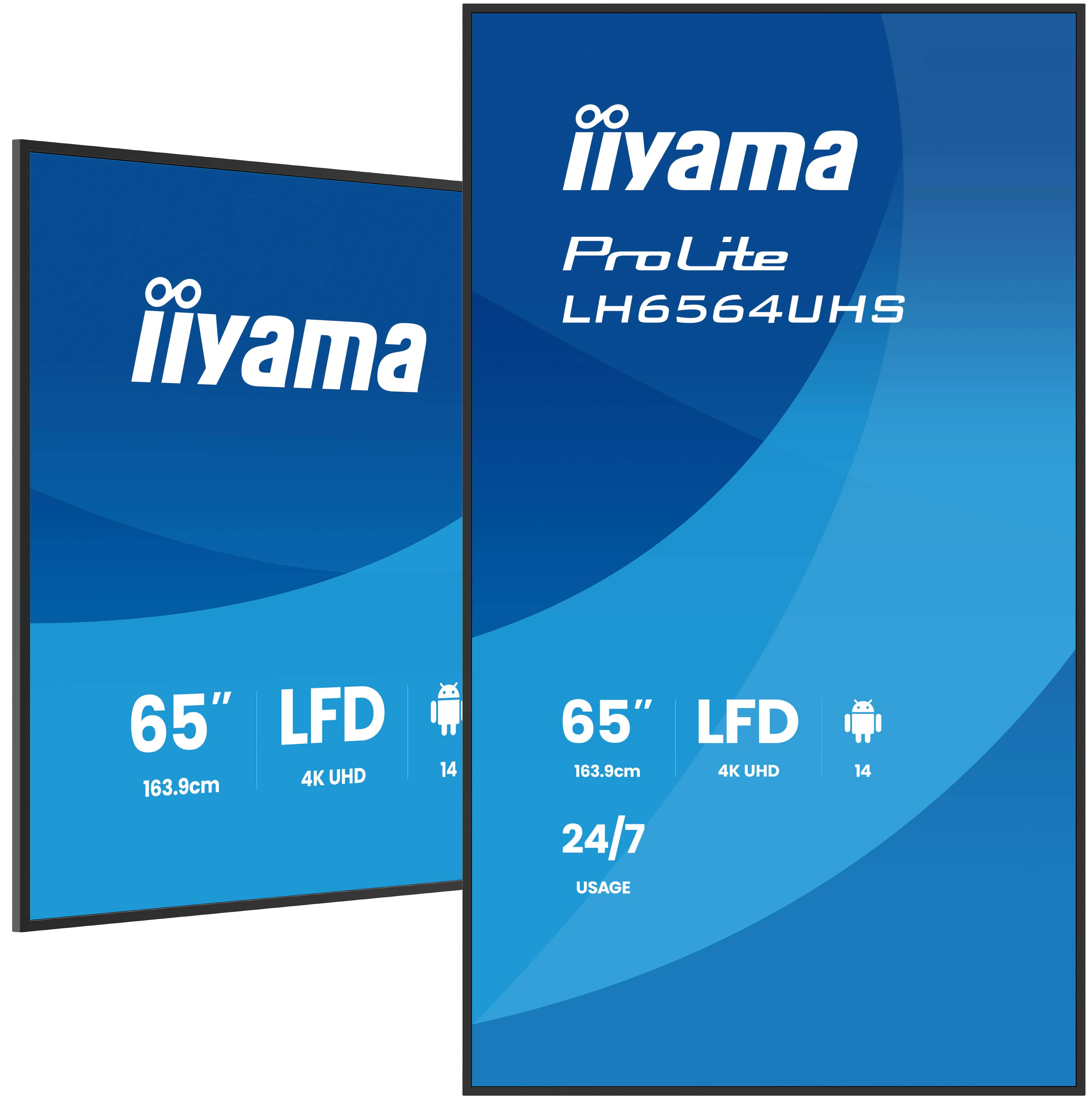 Iiyama ProLite LH6564UHS-B1AG - 164 cm (65) Diagonalklasse LCD-Display mit LED-Hintergrundbeleuchtung - Digital Signage - mit Integrierter SoC-Mediaplayer - 4K UHD (2160p)