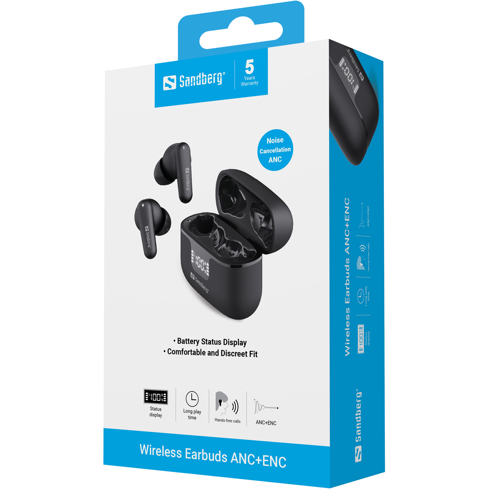 SANDBERG Wireless Earbuds ANC+ENC - Kopfh�rer - 20 KHz