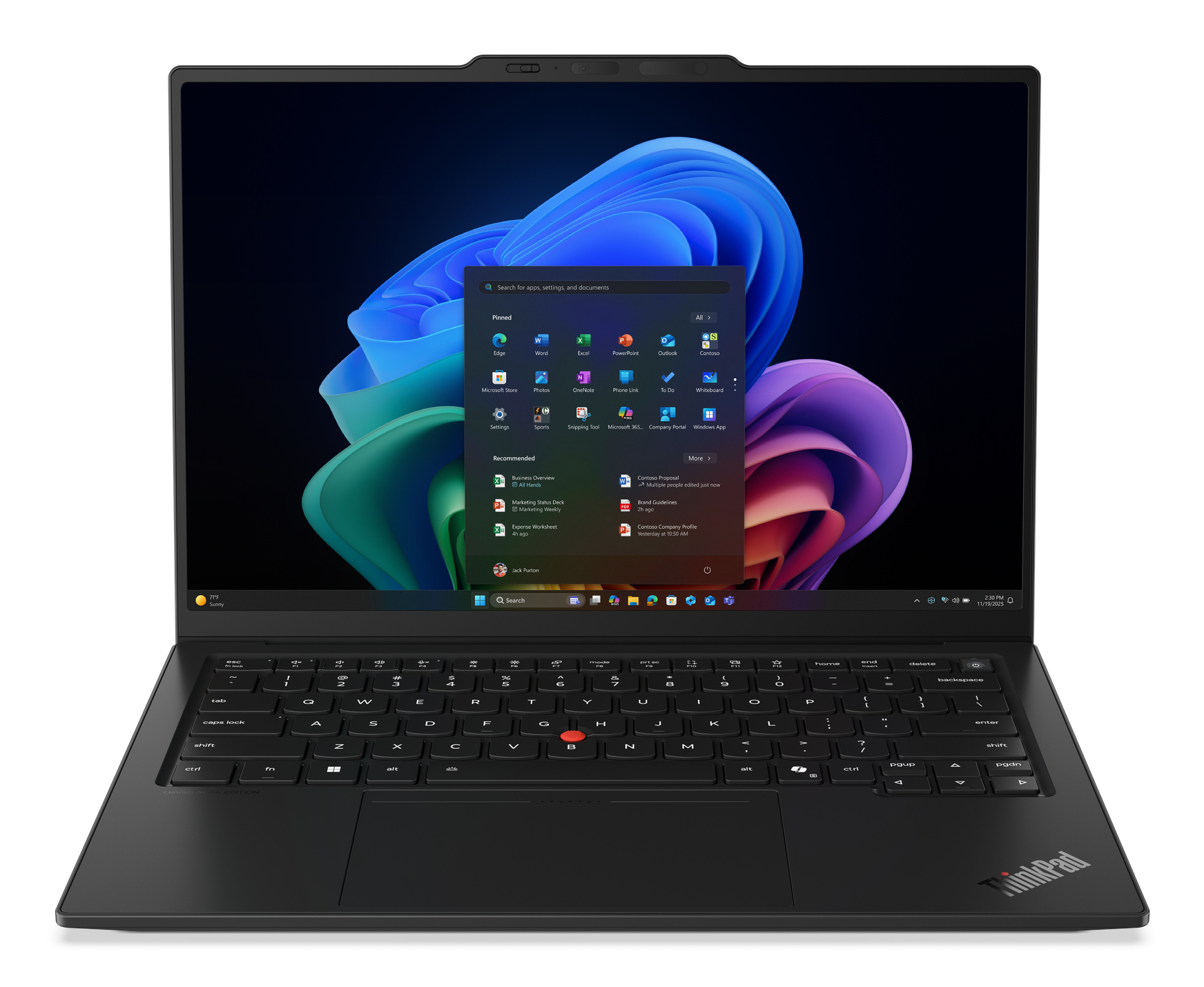 Lenovo ThinkPad X1 Carbon Gen 14 Aura Edition Copilot+ PC Intel Core Ultra 5 325 Laptop 35.6 cm (14) Touchscreen WUXGA 32 GB LPDDR5x-SDRAM 512 GB SSD Wi-Fi 7 (802.11be) Windows 11 Pro Black German