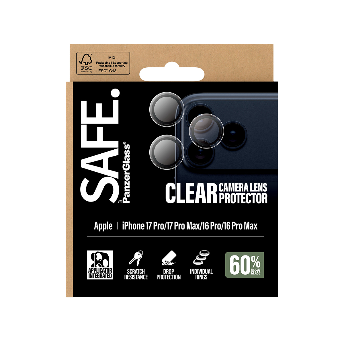 PanzerGlass SAFE. Camera Lens Protector transparent iPhone 17 Pro/Max/16 Pro/Max