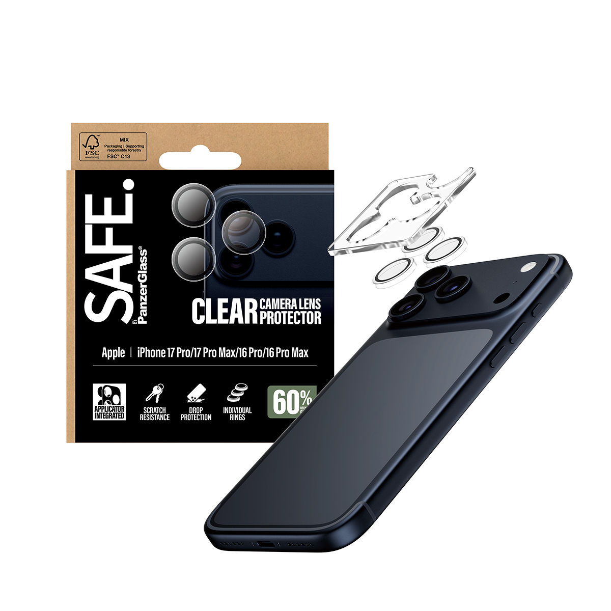 PanzerGlass SAFE. Camera Lens Protector transparent iPhone 17 Pro/Max/16 Pro/Max