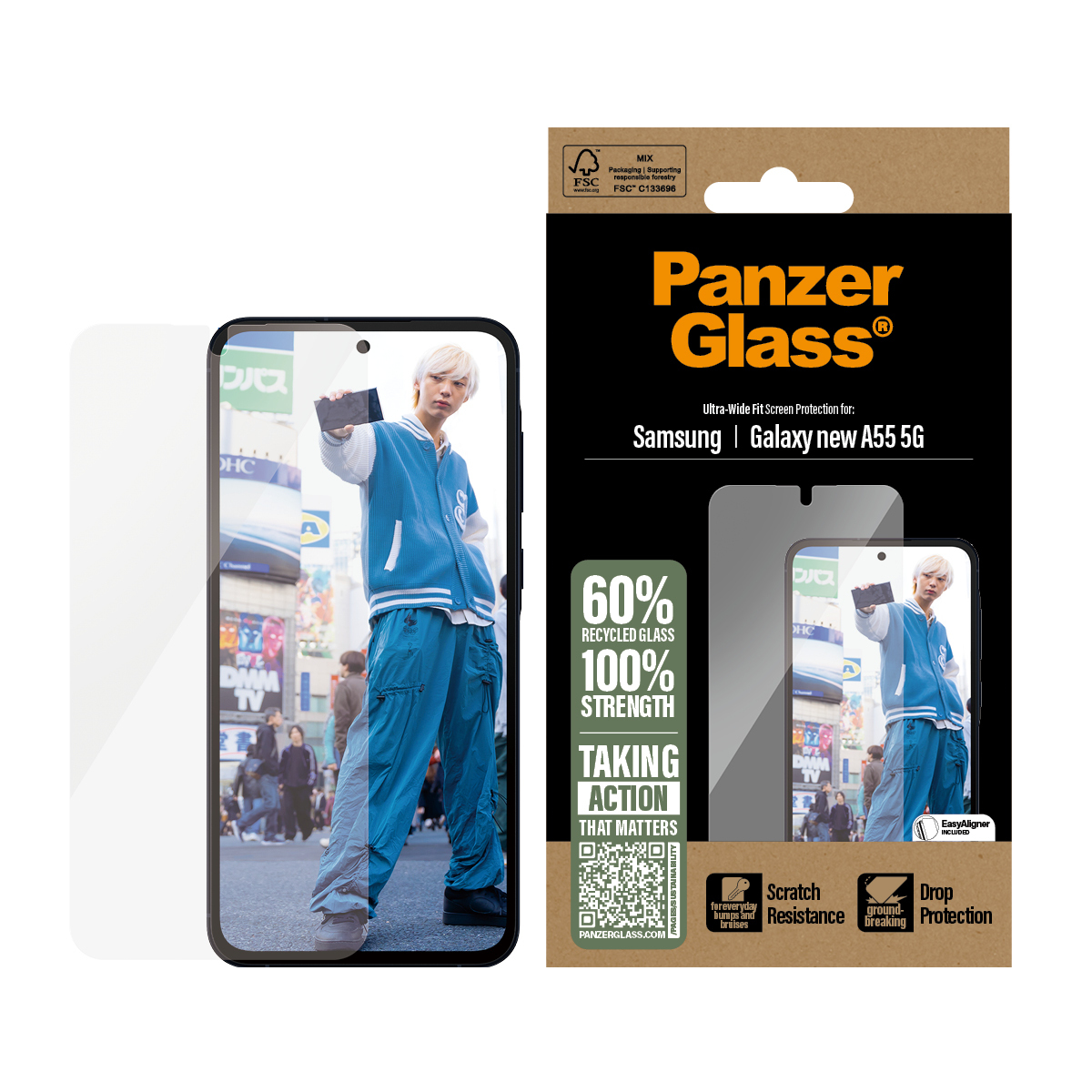 PanzerGlass s Screen Protector Samsung Galaxy new A55 5G| Ultra-Wide Fit