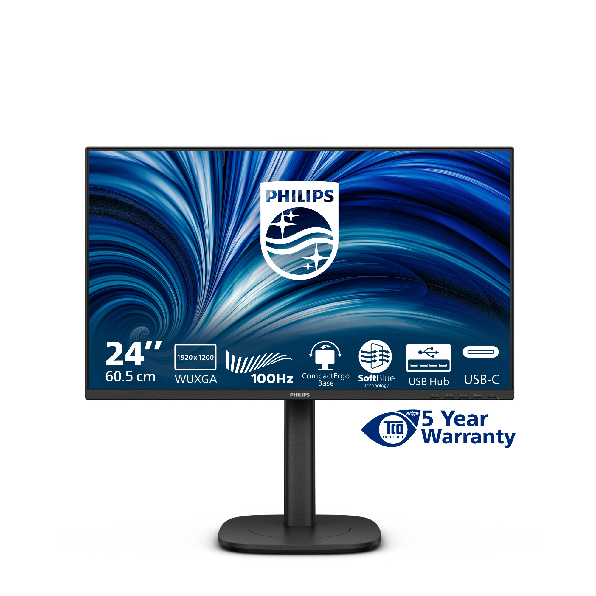 Philips 3000 series 24B2N3200D/00 �cran plat de PC 61,2 cm (24.1) 1920 x 1200 pixels WUXGA LCD Noir