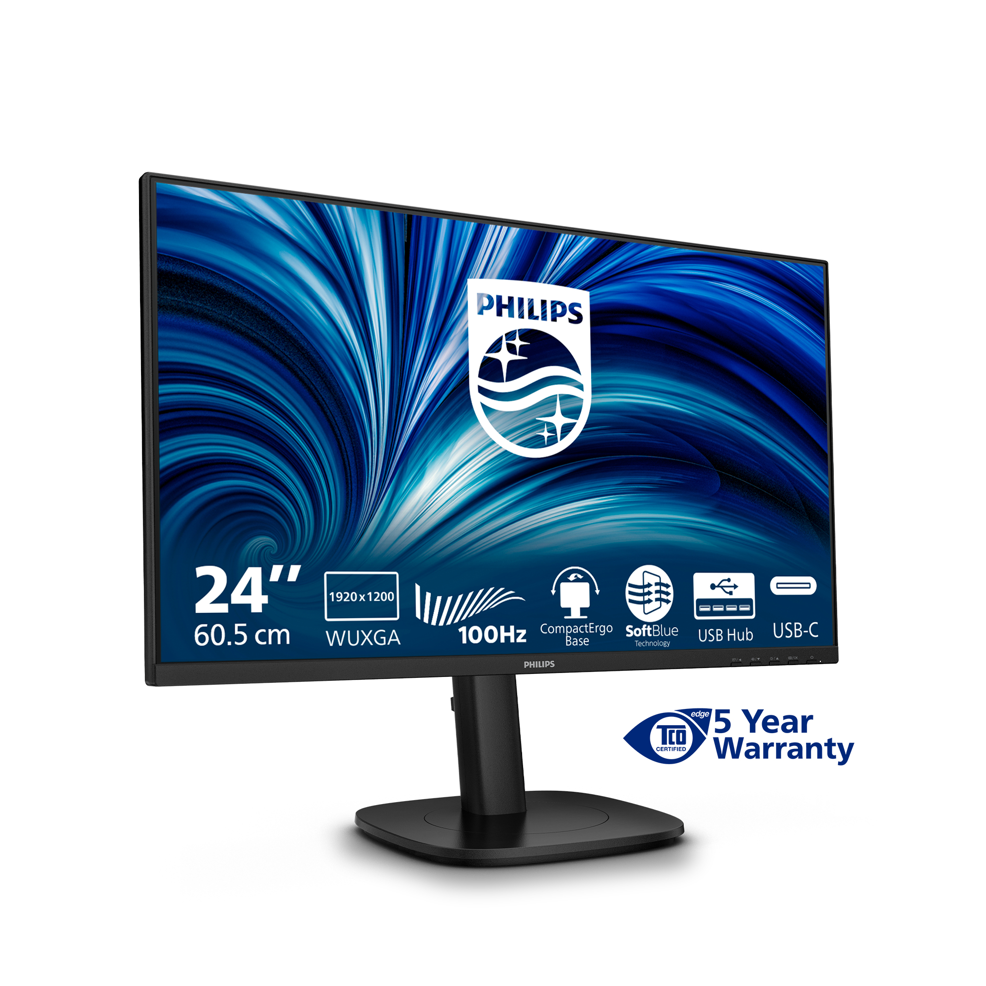 Philips 3000 series 24B2N3200D/00 �cran plat de PC 61,2 cm (24.1) 1920 x 1200 pixels WUXGA LCD Noir